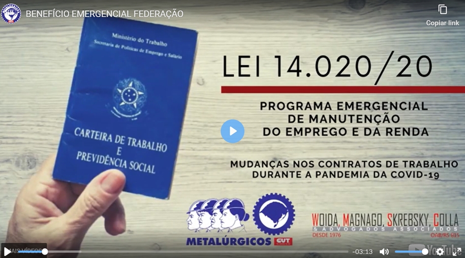 Lei 14.020: Benefício emergencial
