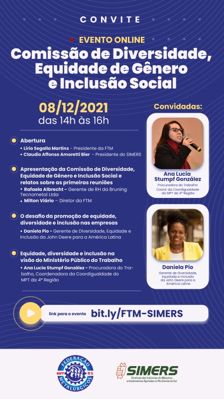 Comissão Bipartite de Diversidade, Equidade de Gênero e Inclusão Social promove evento online dia 8