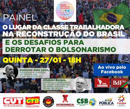 CUT-RS e centrais promovem painel no dia 27 sobre desafios para derrotar o bolsonarismo
