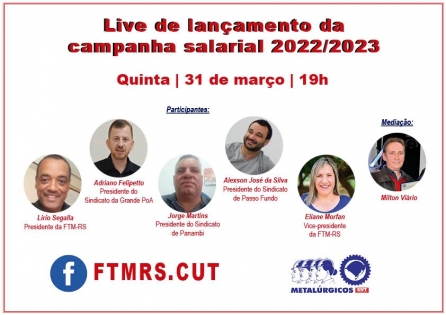 FTM-RS lança campanha salarial em live, na quinta