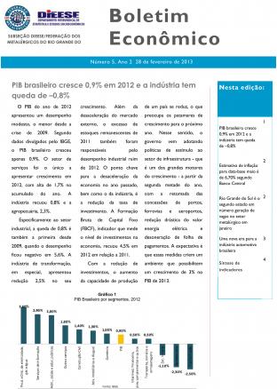 Subseção do Dieese/FTMRS publica edição de fevereiro do boletim mensal
